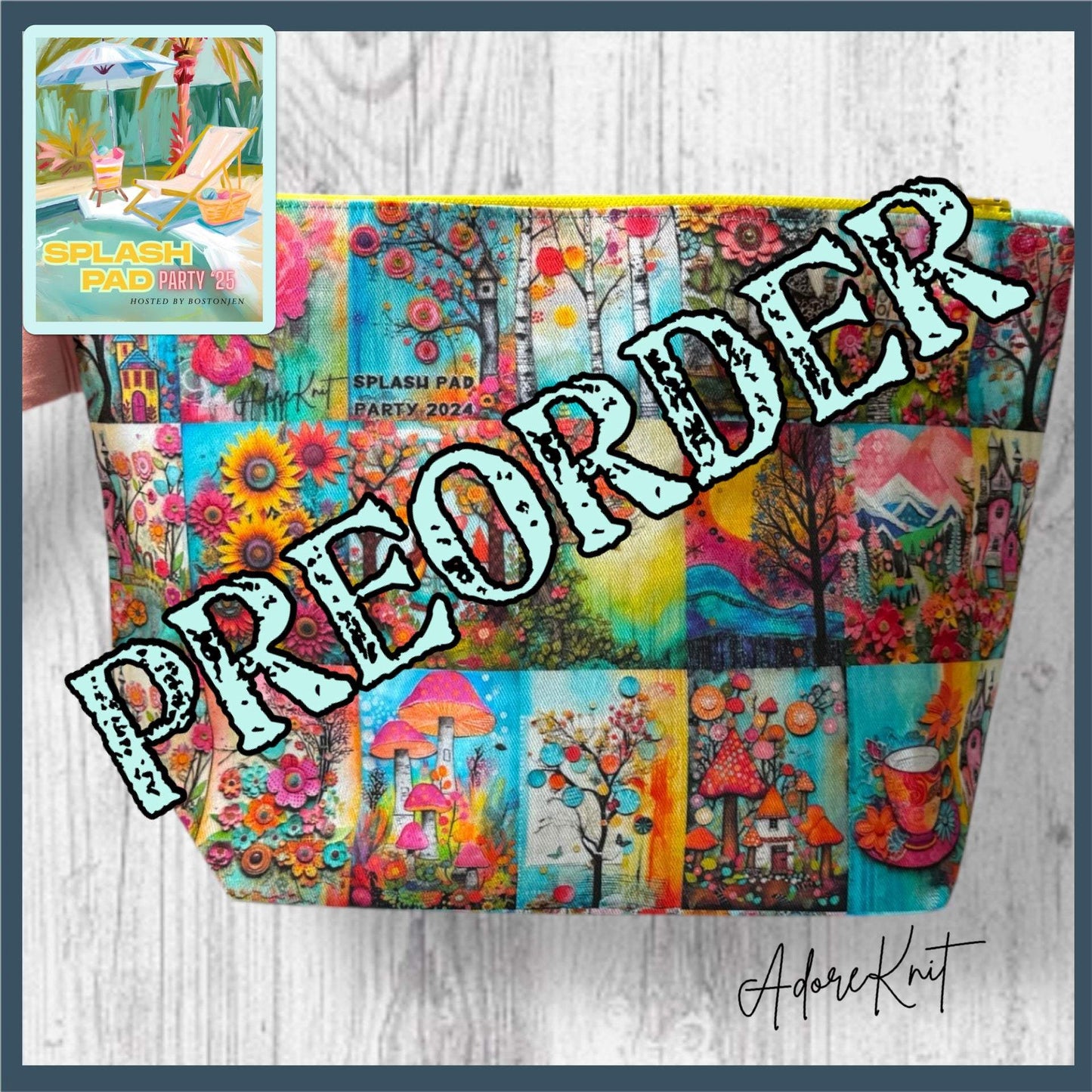 2025 Exclusive Splash Pad Party Cottage Blooms Collection Project Bag Equator, Day-to-Day, Carry All