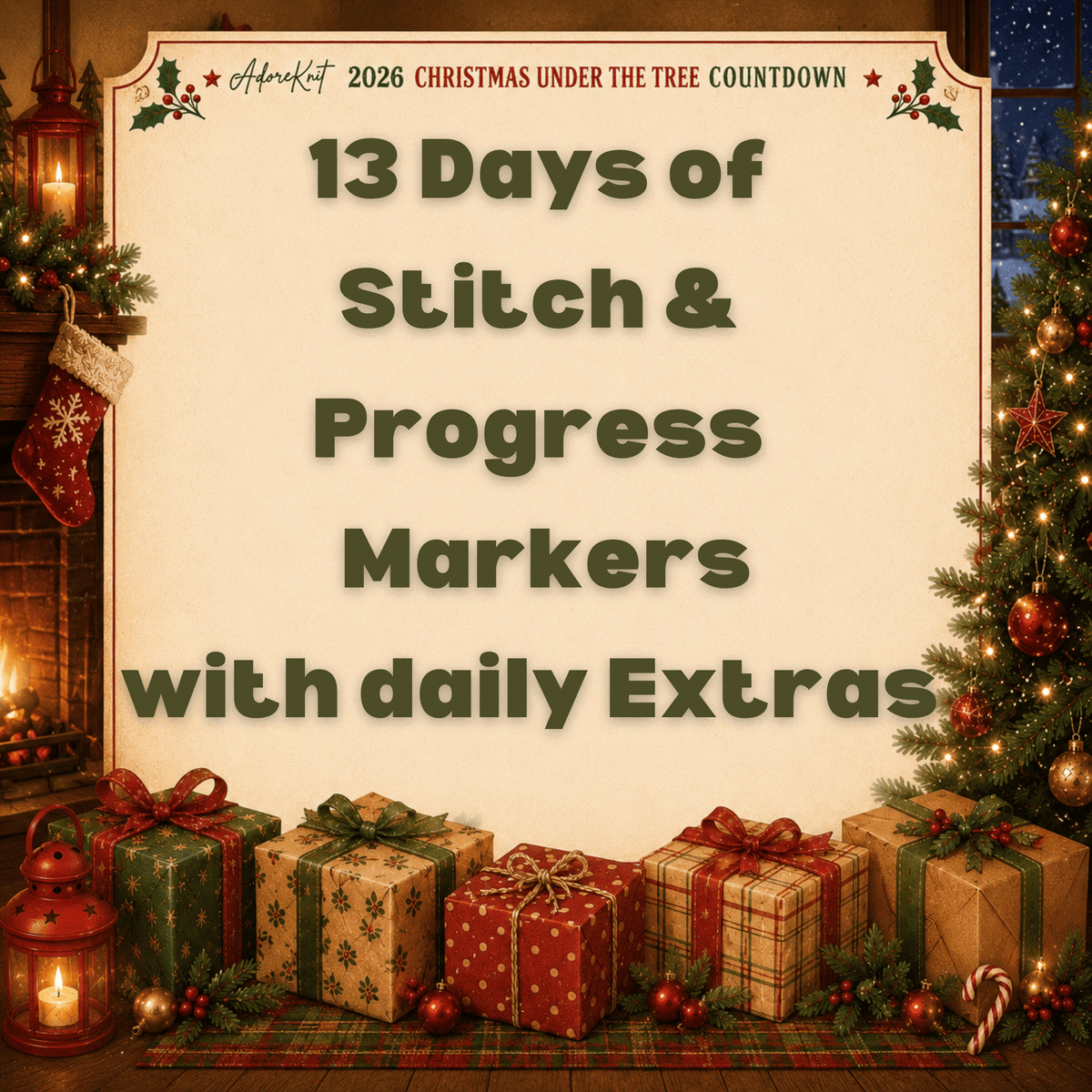 2026 Christmas Under the Tree Countdown | Christmas Stitch Marker Advent | AdoreKnit