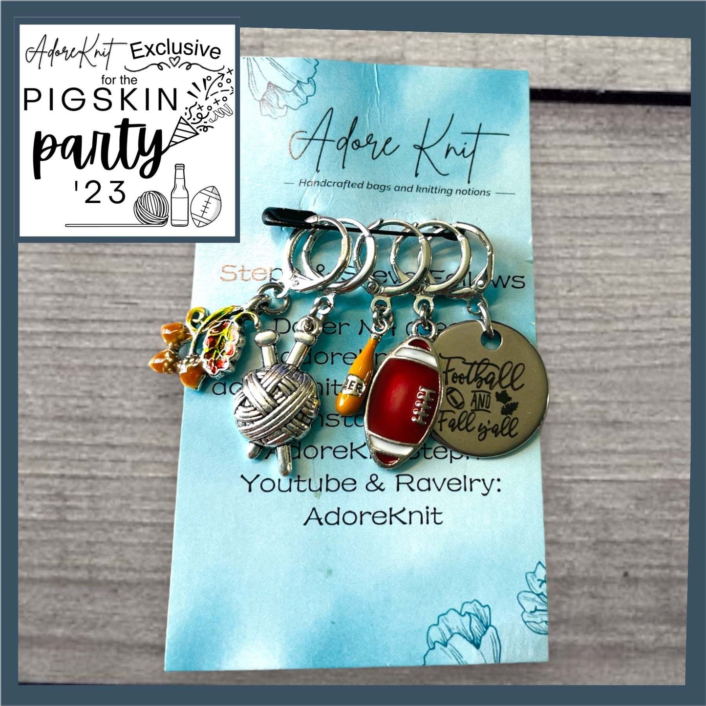 2023 Pigskin Party Logo Progress Marker Set - AdoreKnit