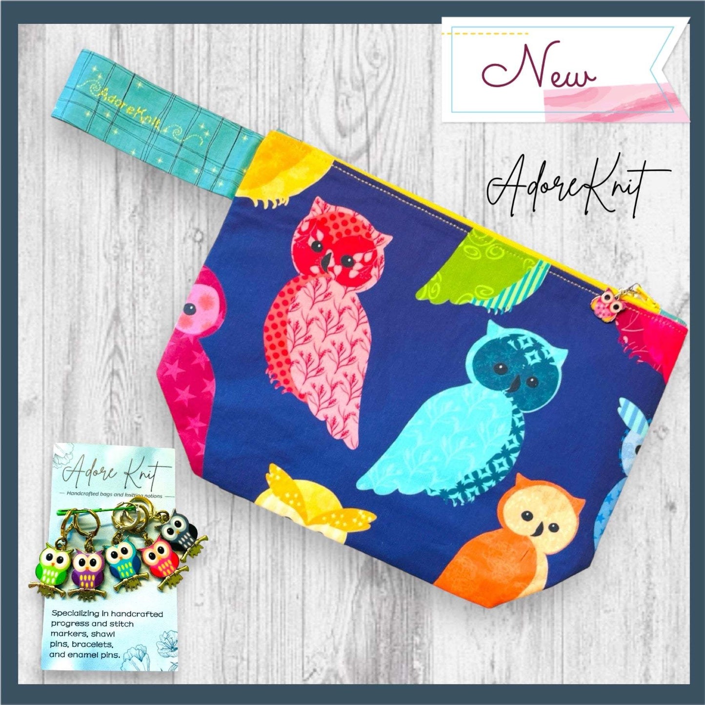 Hootiful Owl Project Bag -One of a Kind-