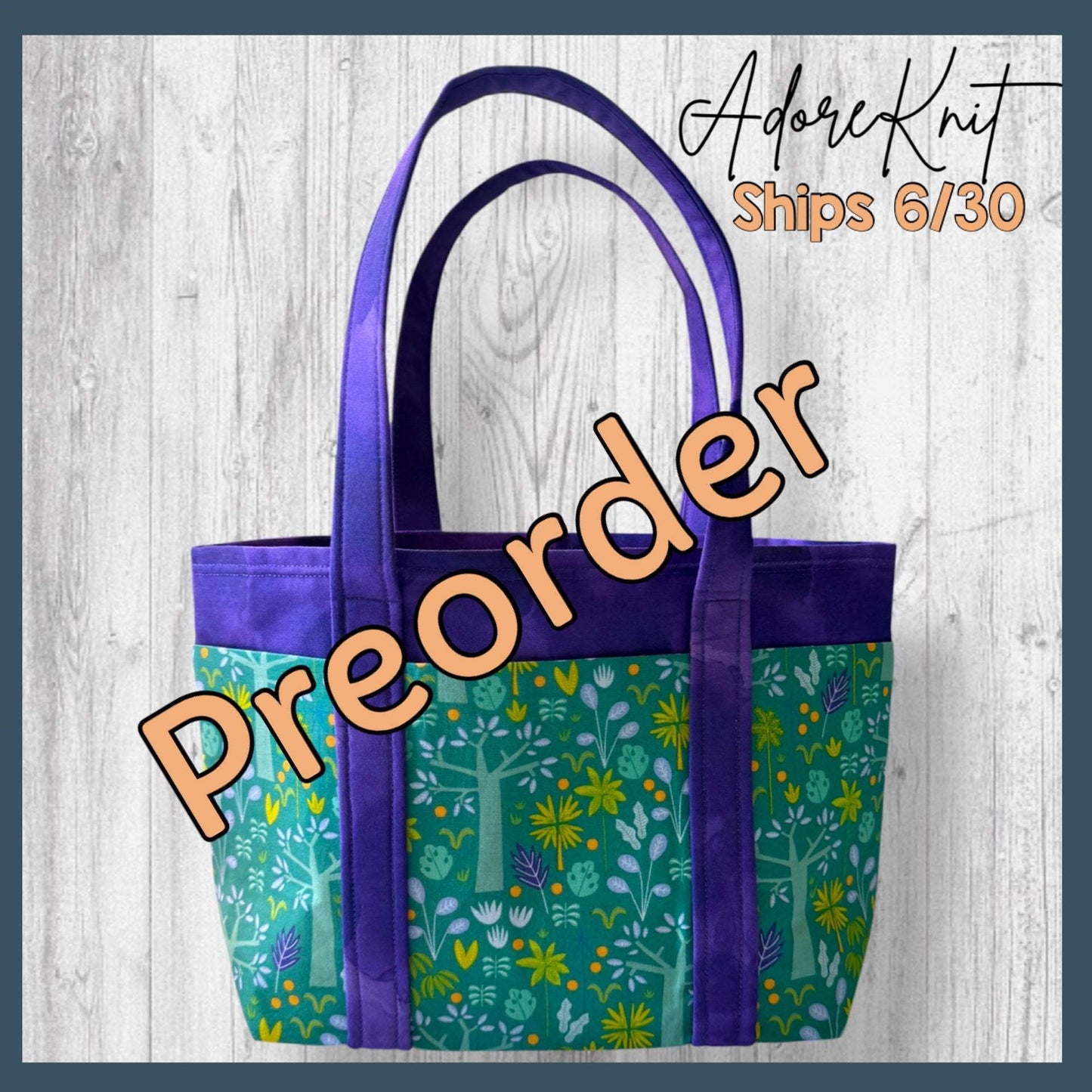 Nothing Suspicious in These Woods Project Bag | Butterfly and Forest Knitting Bag