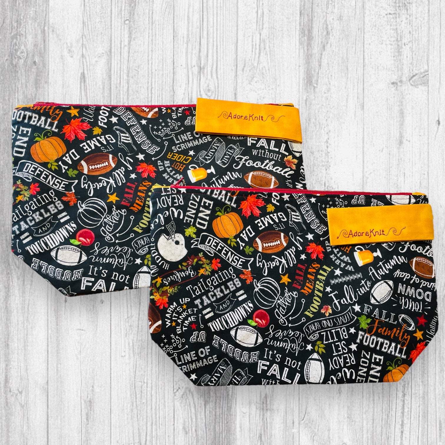 It's Not Fall Without Football Project Bag - AdoreKnit