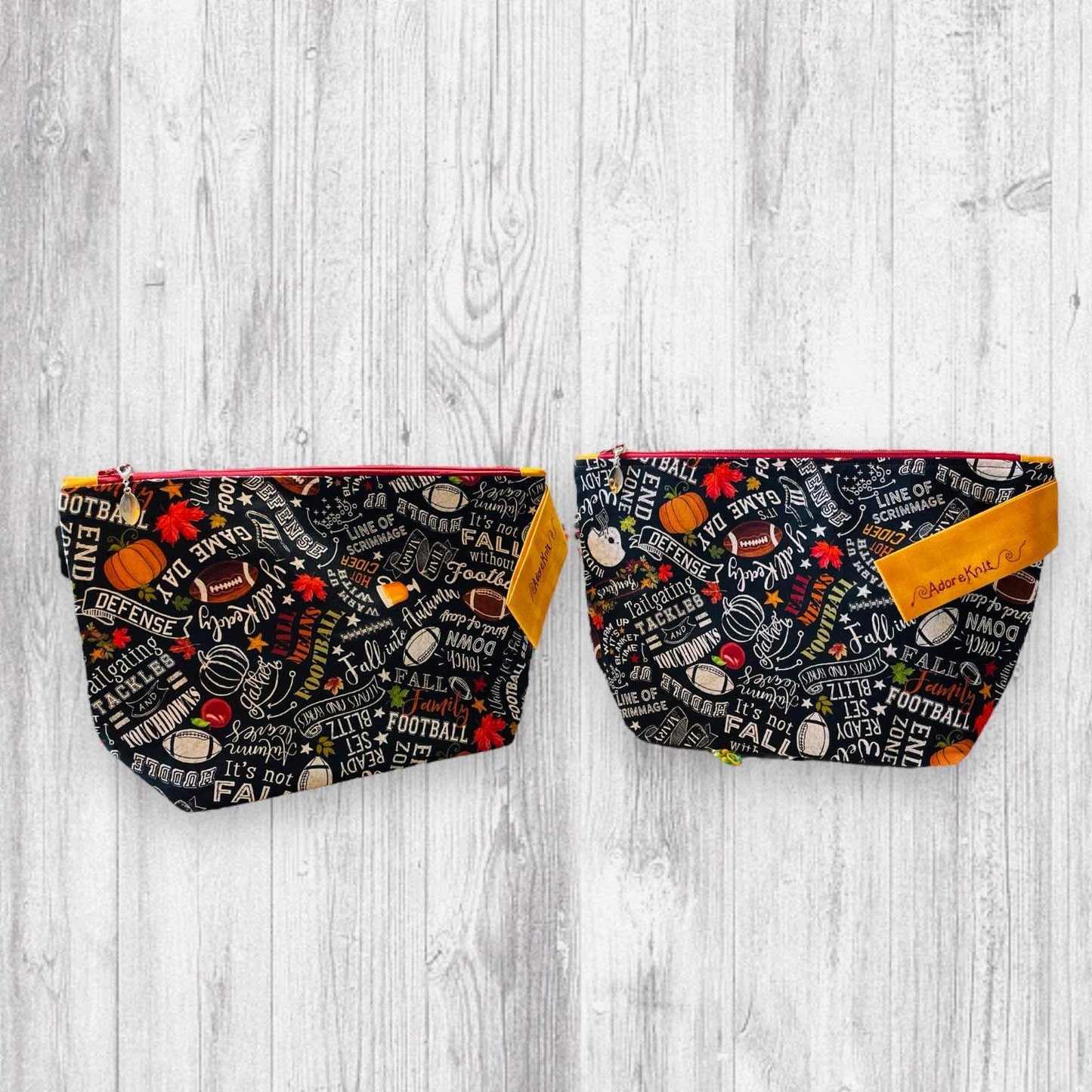 It's Not Fall Without Football Project Bag - AdoreKnit