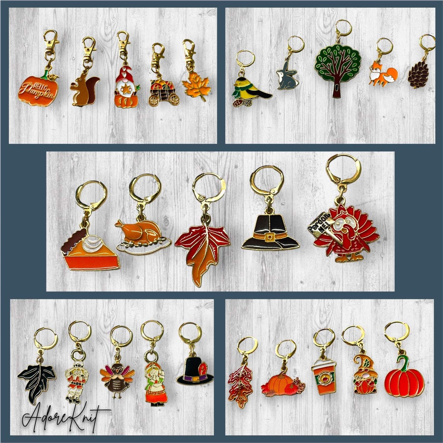 Pardon Me! Thanksgiving Progress Marker Set Pumpkin Pie - AdoreKnit