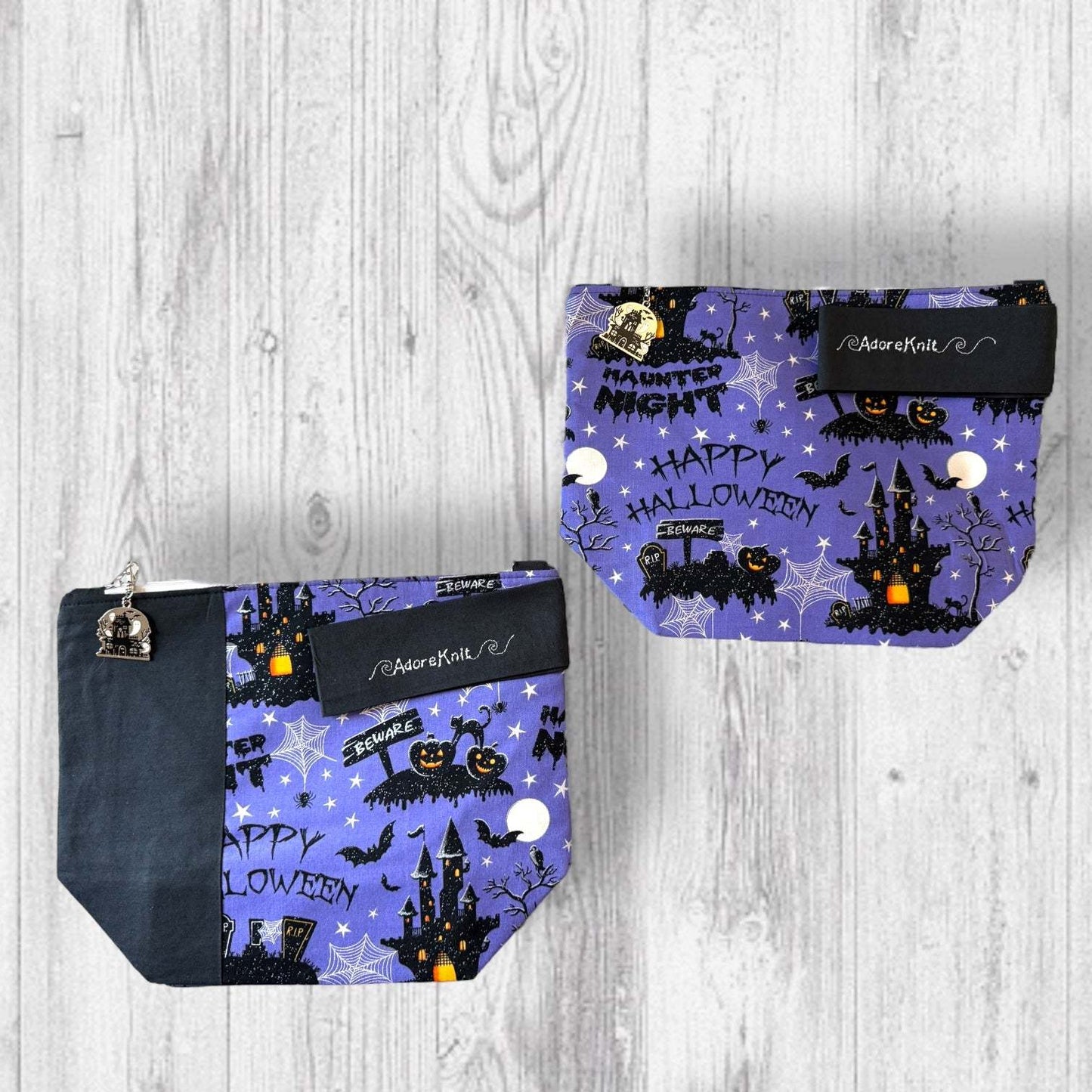 Beware! Happy Halloween Purple Project Bag