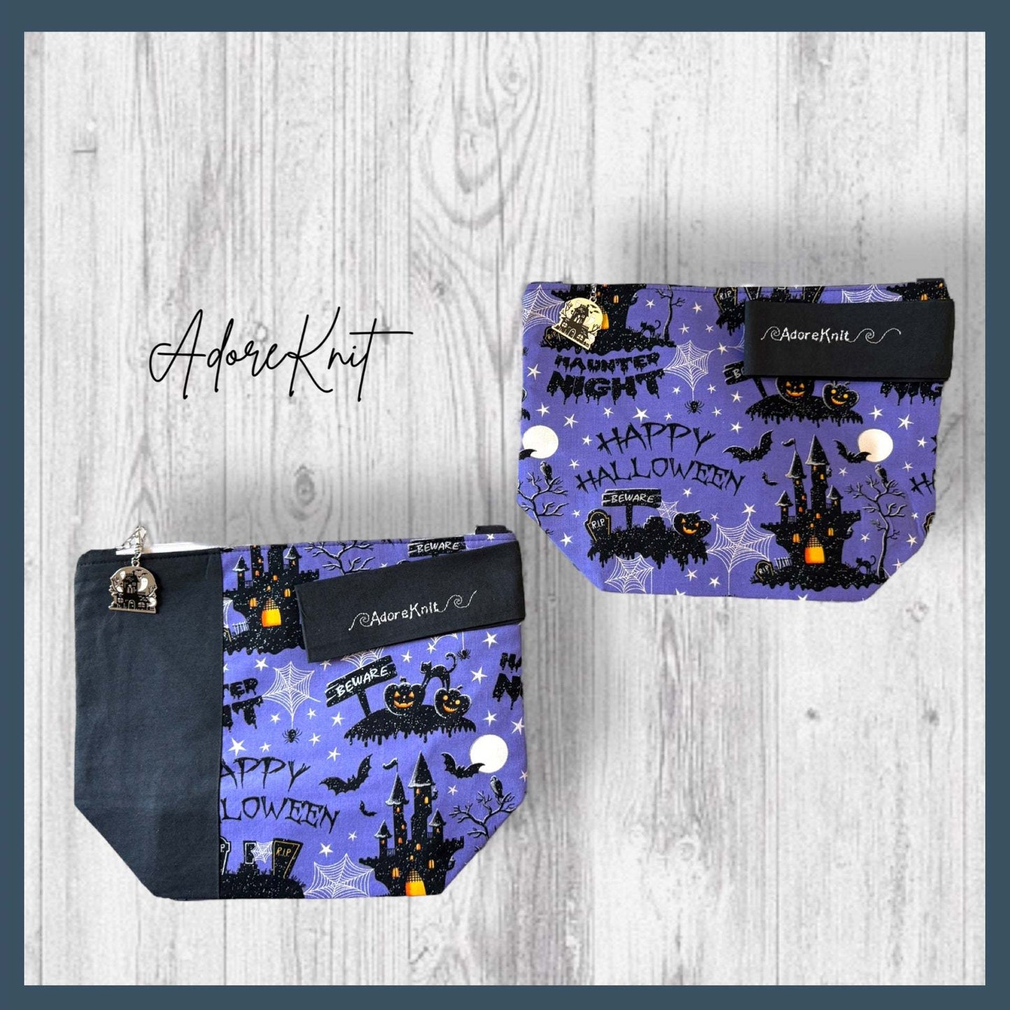 Beware! Happy Halloween Purple Project Bag