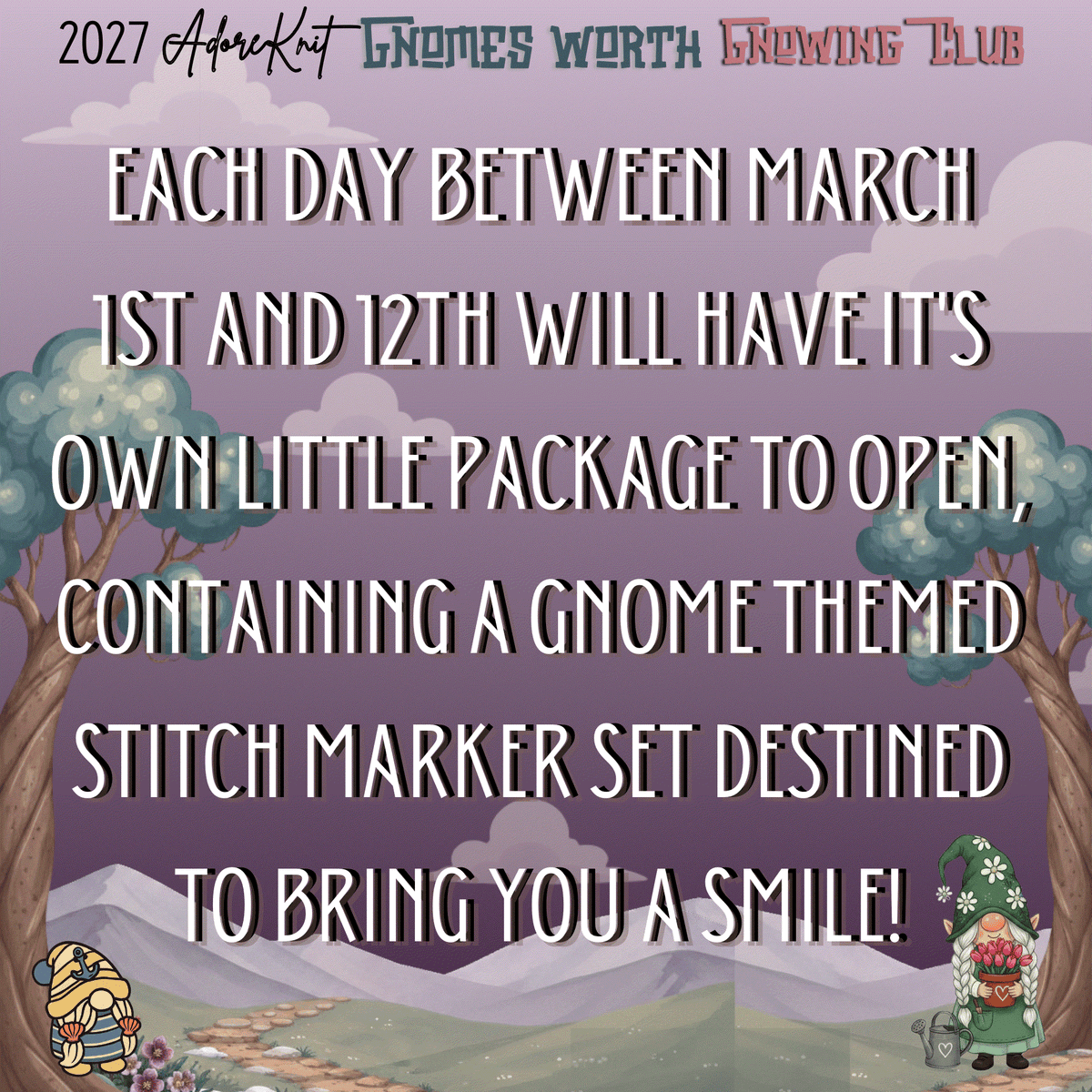 2027 Gnomes Worth Gnowing Knitting Countdown Club | AdoreKnit