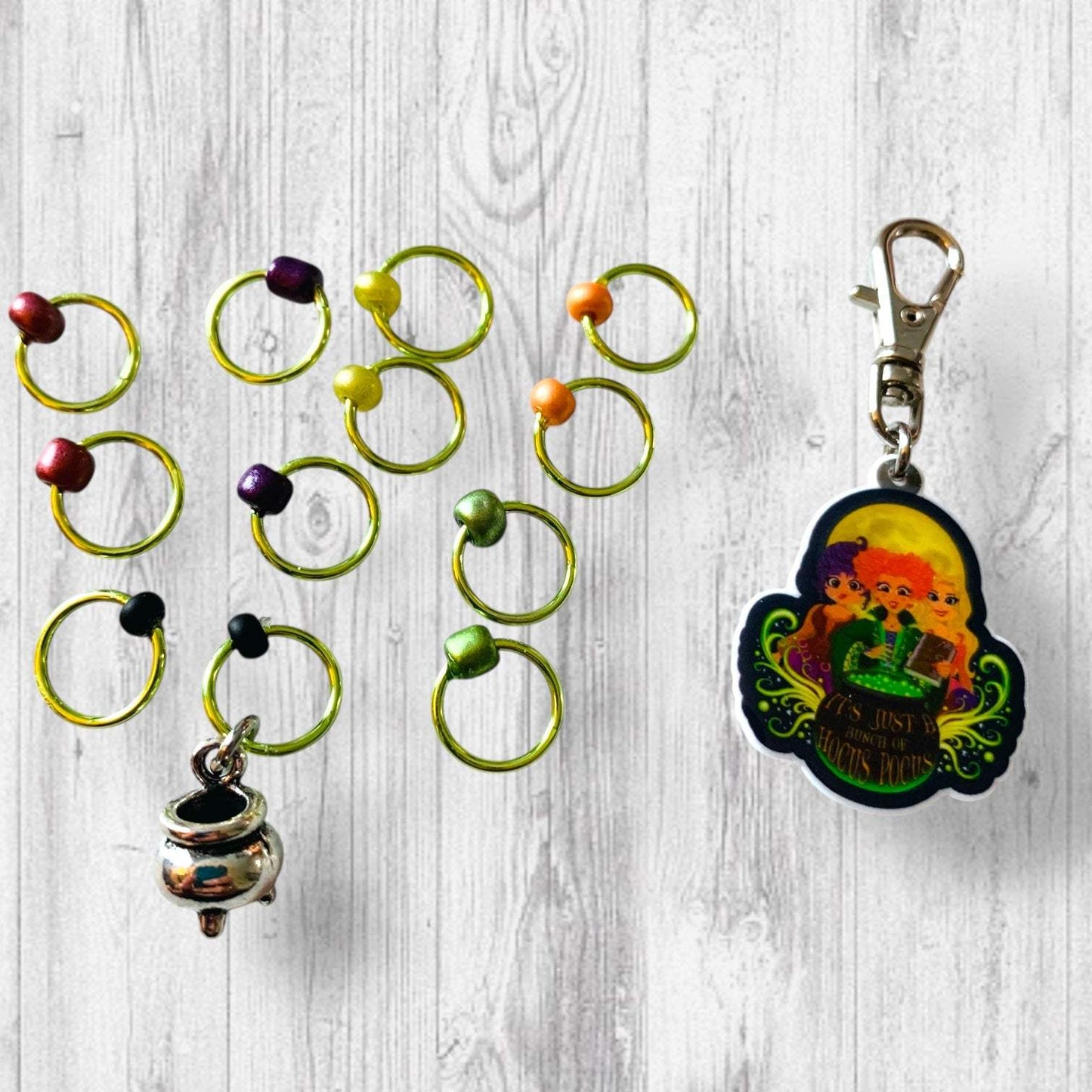 Sisters of Salem Progress and Stitch Markers