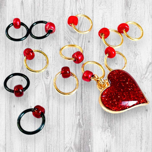 Snoopy Head over Heels in Love Progress and Stitch Markers - AdoreKnit