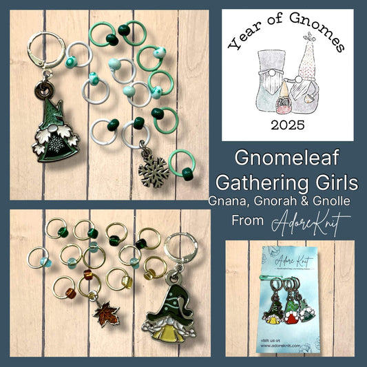 2025 Gnomeleaf Gathering Girls Progress & Stitch Marker Sets for Imagined Landscapes