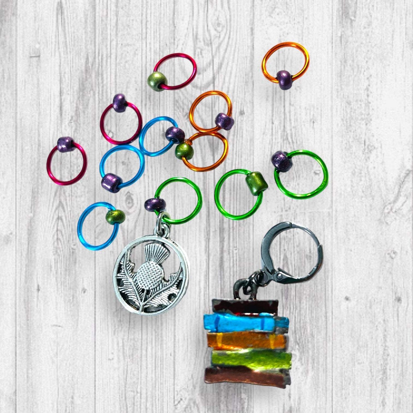 Scottish Library Progress and Stitch Markers - AdoreKnit