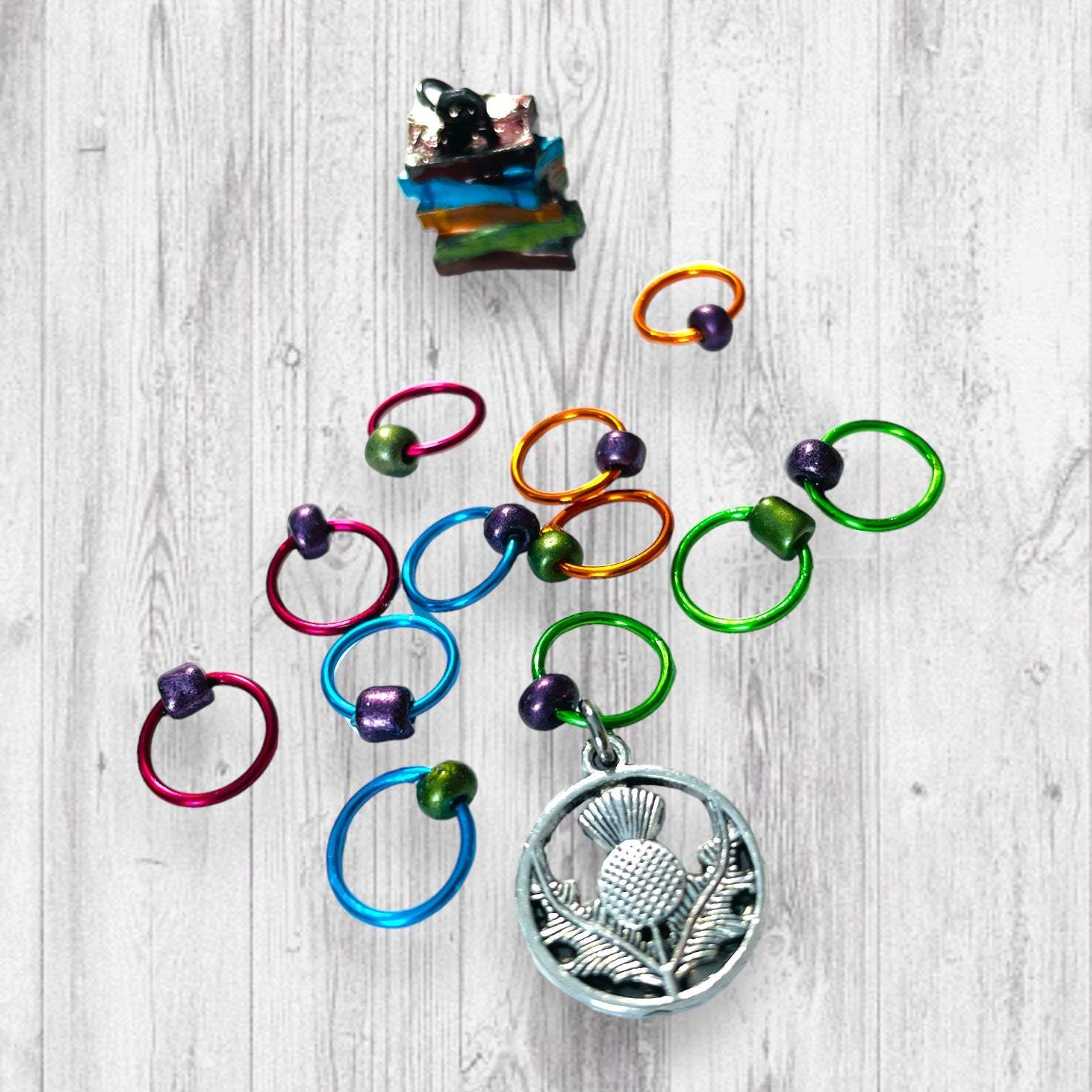 Scottish Library Progress and Stitch Markers - AdoreKnit