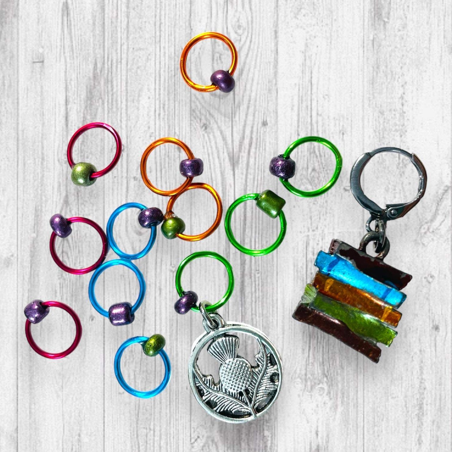 Scottish Library Progress and Stitch Markers - AdoreKnit