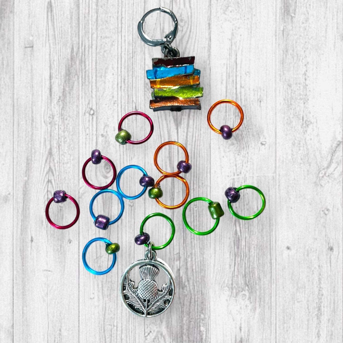 Scottish Library Progress and Stitch Markers - AdoreKnit