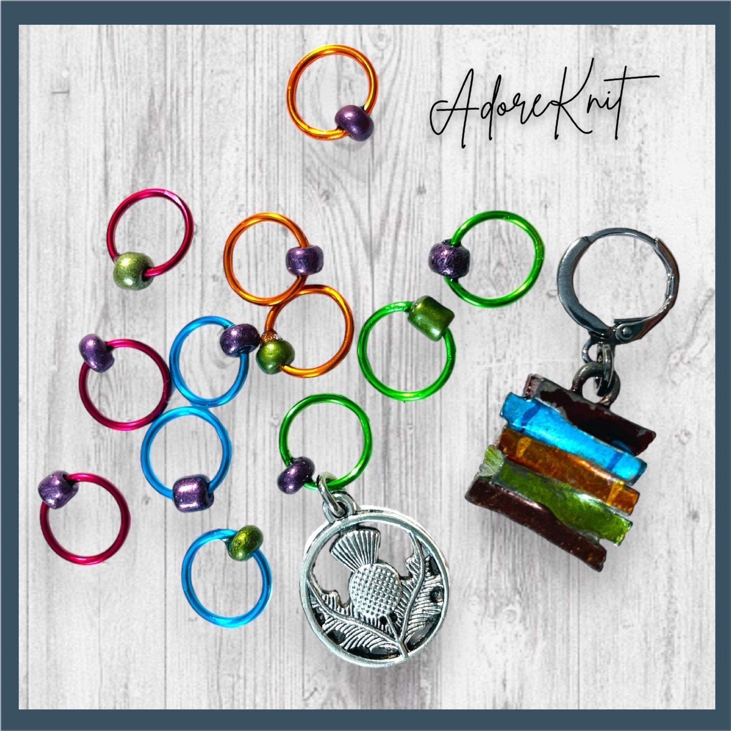 Scottish Library Progress and Stitch Markers - AdoreKnit