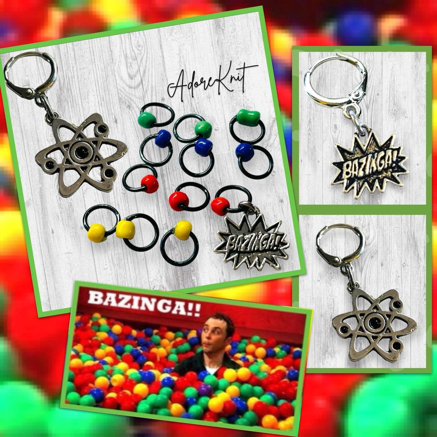Ball Pit Bazinga! Progress and Stitch Markers - AdoreKnit