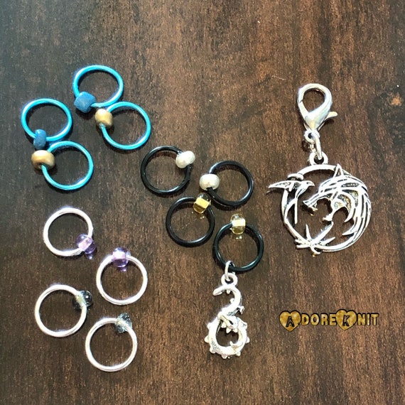 Monster Hunter Progress and Stitch Markers - AdoreKnit
