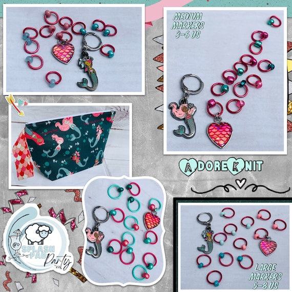You're Mer-Mazing Progress & Stitch Markers, 2022 Splash Pad Party LGAdoreKnit2022 You're Mer-Mazing Progress & Stitch Markers were the Exclusive marker set for the 2022 DCS Splash Pad Party! Join us as we Knitting-a-long with the Down CelMer-Mazing Progress & Stitch Markers, 2022 Splash Pad Party LG