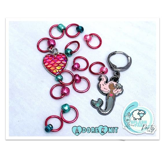 You're Mer-Mazing Progress & Stitch Markers, 2022 Splash Pad Party MDAdoreKnit2022 You're Mer-Mazing Progress & Stitch Markers were the Exclusive marker set for the 2022 DCS Splash Pad Party! Join us as we Knitting-a-long with the Down CelMer-Mazing Progress & Stitch Markers, 2022 Splash Pad Party MD
