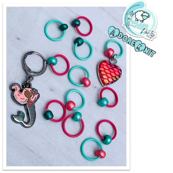 You're Mer-Mazing Progress & Stitch Markers, 2022 Splash Pad Party LGAdoreKnit2022 You're Mer-Mazing Progress & Stitch Markers were the Exclusive marker set for the 2022 DCS Splash Pad Party! Join us as we Knitting-a-long with the Down CelMer-Mazing Progress & Stitch Markers, 2022 Splash Pad Party LG