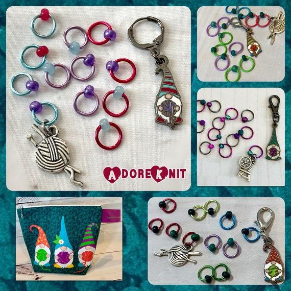 Gnome Again! Fuchsia Hat Progress and Stitch Markers - AdoreKnit