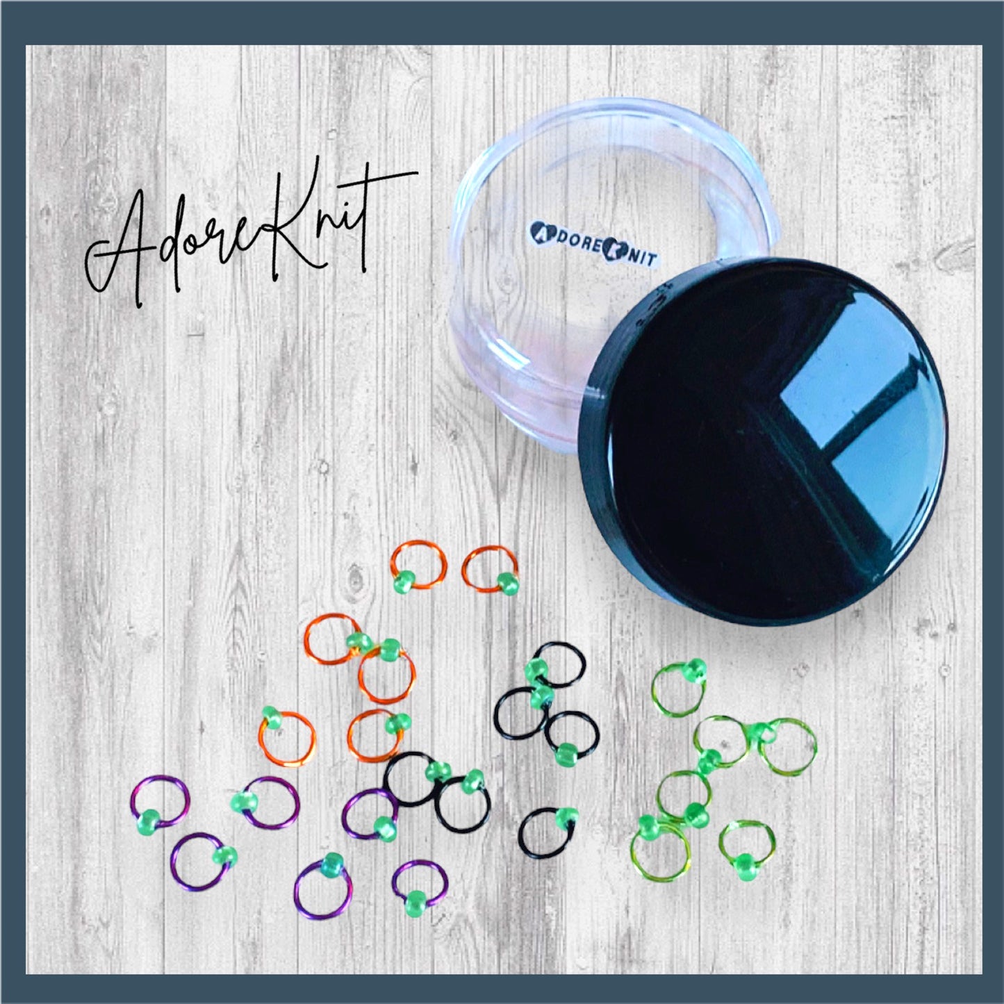 Sock Knitter's Companion Tiny Stitch Markers with Marker Container Black - AdoreKnit