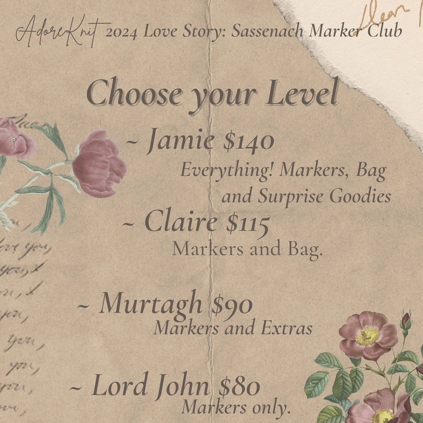 2024 Love Story: Sassanach Marker Club, 14 Days of Progress & Stitch Markers with a Project Bag - AdoreKnit