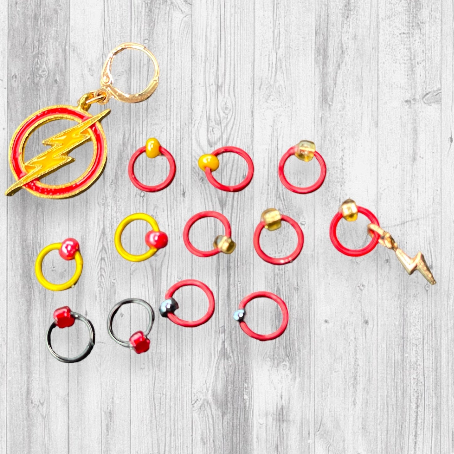 Lightening Flash Progress and Stitch Markers - AdoreKnit