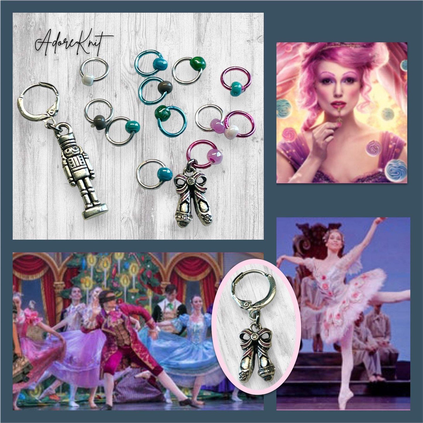 The Nutcracker Ballet Progress and Stitch Markers - AdoreKnit