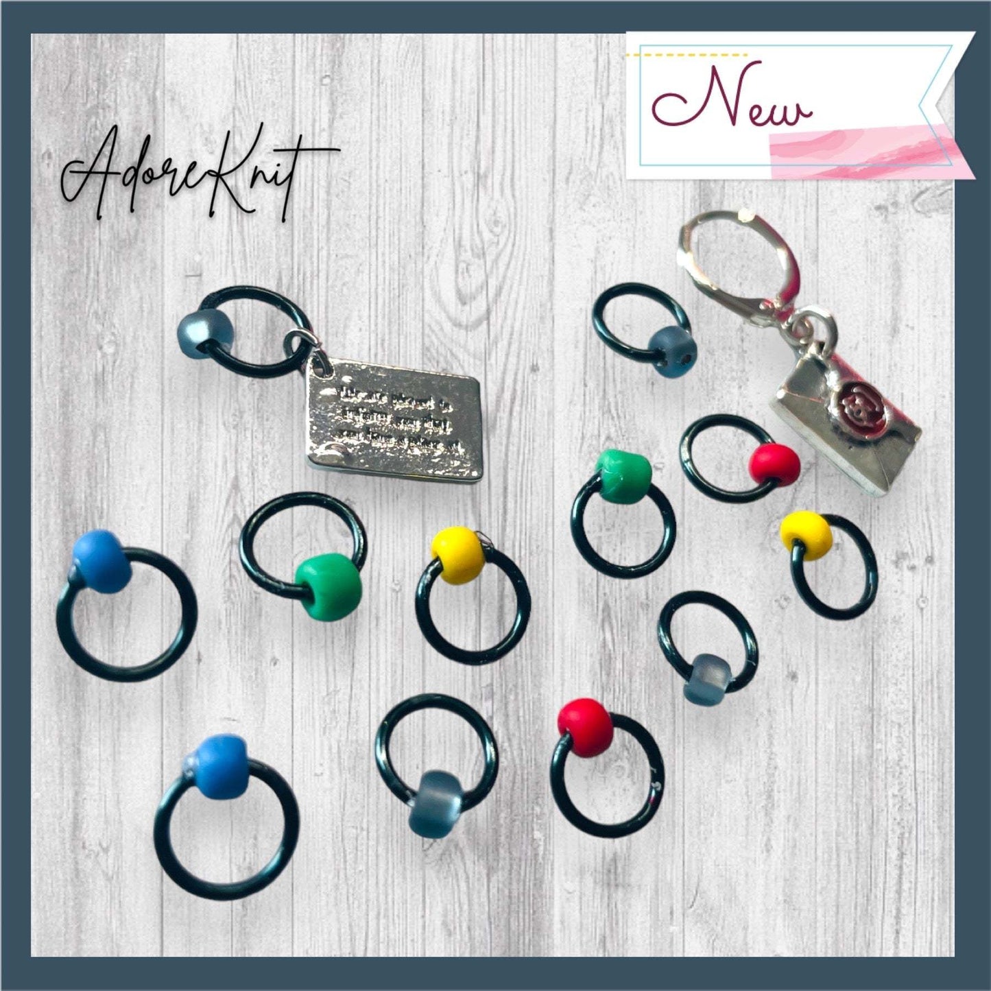 Acceptance Letter Progress and Stitch Markers - AdoreKnit