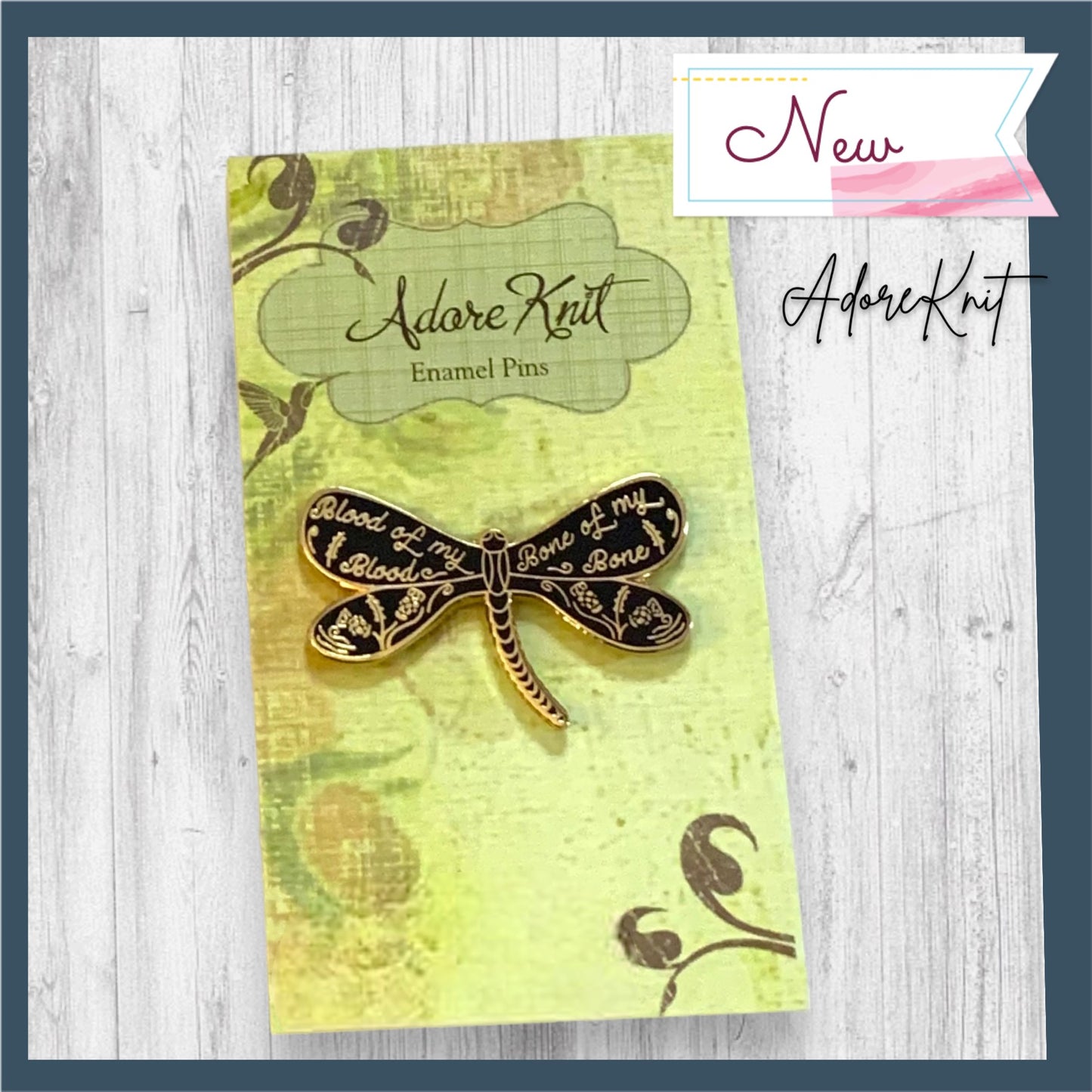 Dragonfly Enamel Pin - AdoreKnit