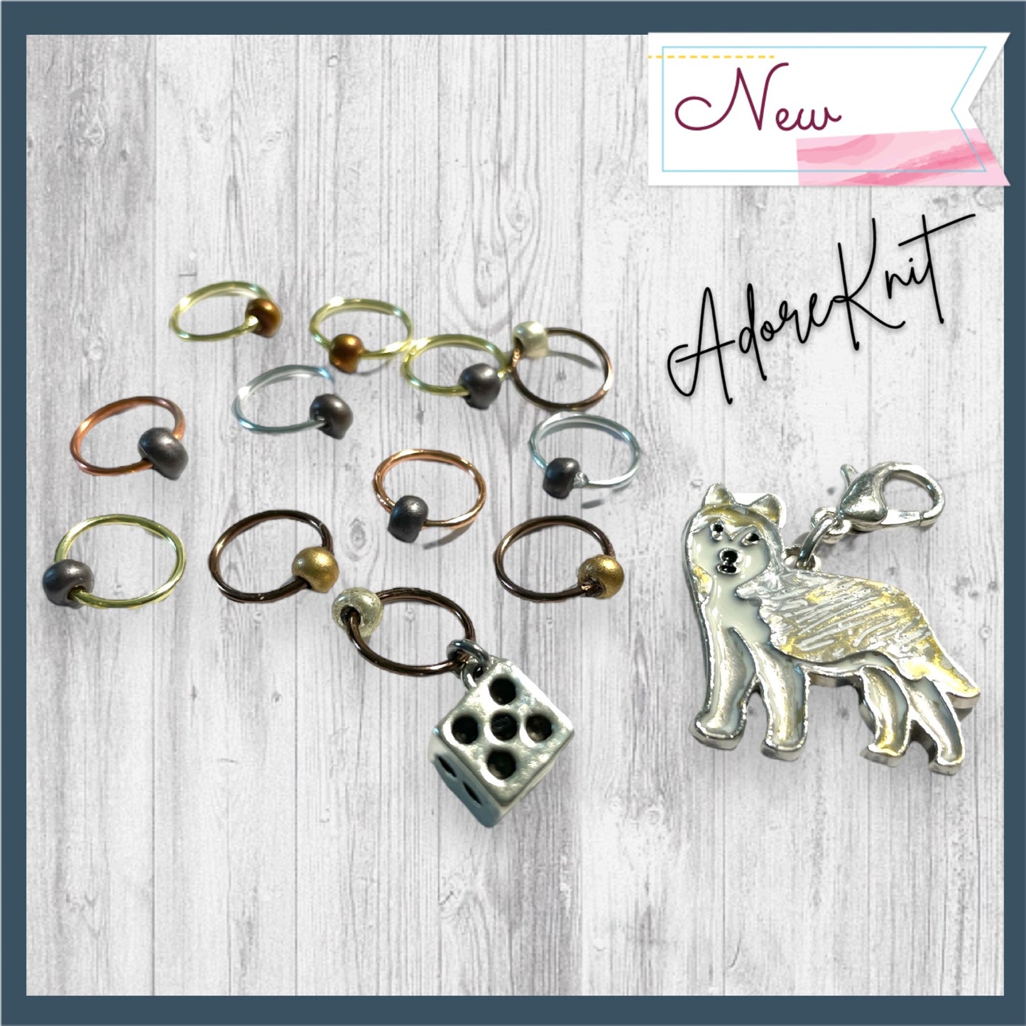 Rollo the Dice Progress and Stitch Markers - AdoreKnit