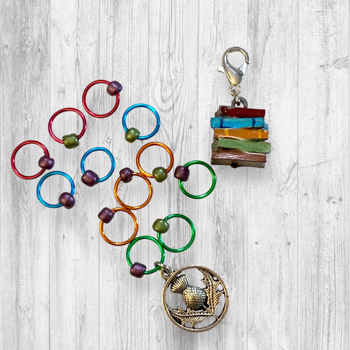 Scottish Library Progress and Stitch Markers - AdoreKnit