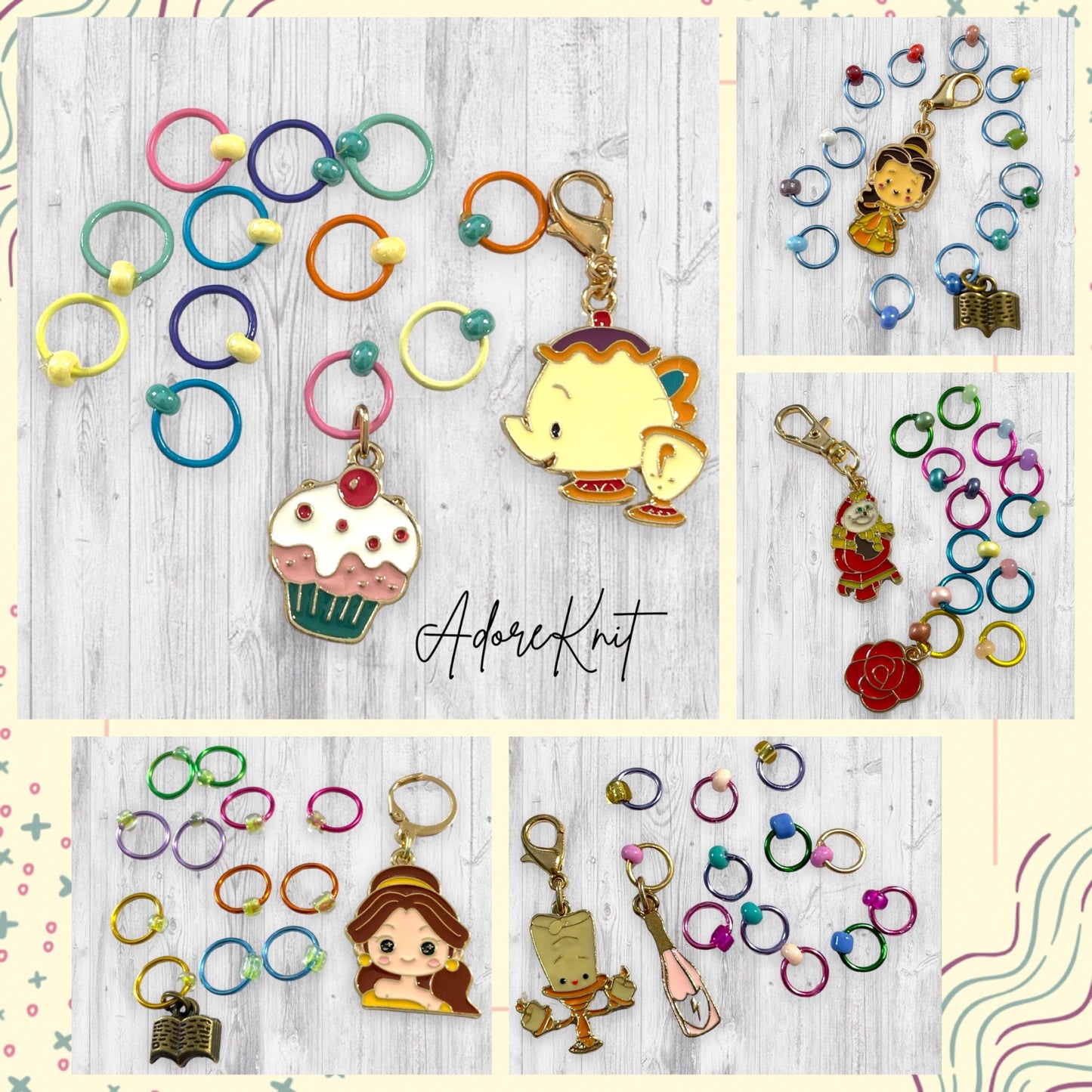2024 Love Story: Fairy Tales Marker Club, 14 Days of Progress & Stitch Markers with a Project Bag - AdoreKnit