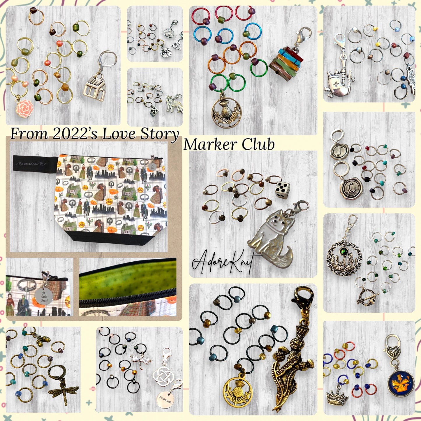 2024 Love Story: Fairy Tales Marker Club, 14 Days of Progress & Stitch Markers with a Project Bag - AdoreKnit
