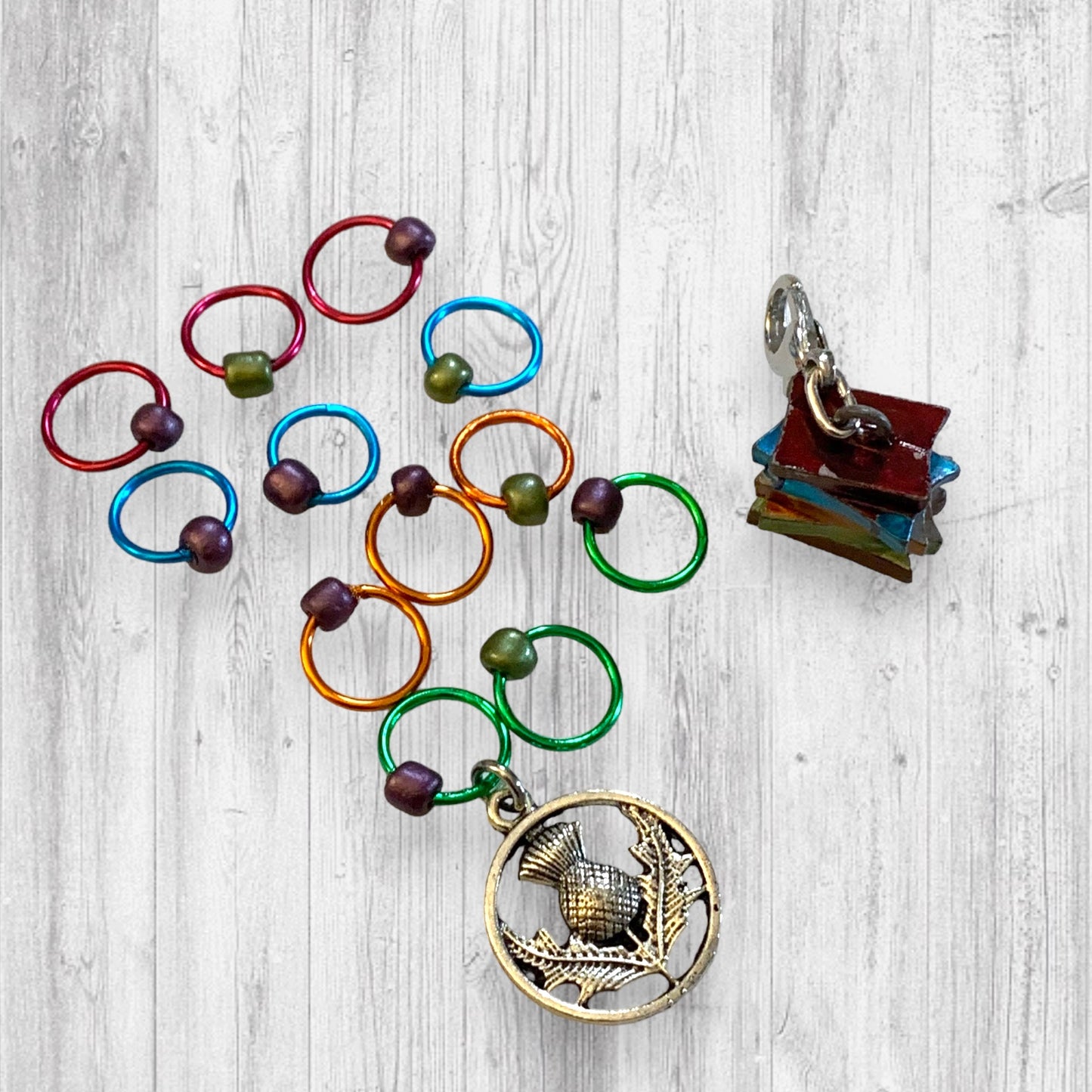 Scottish Library Progress and Stitch Markers - AdoreKnit