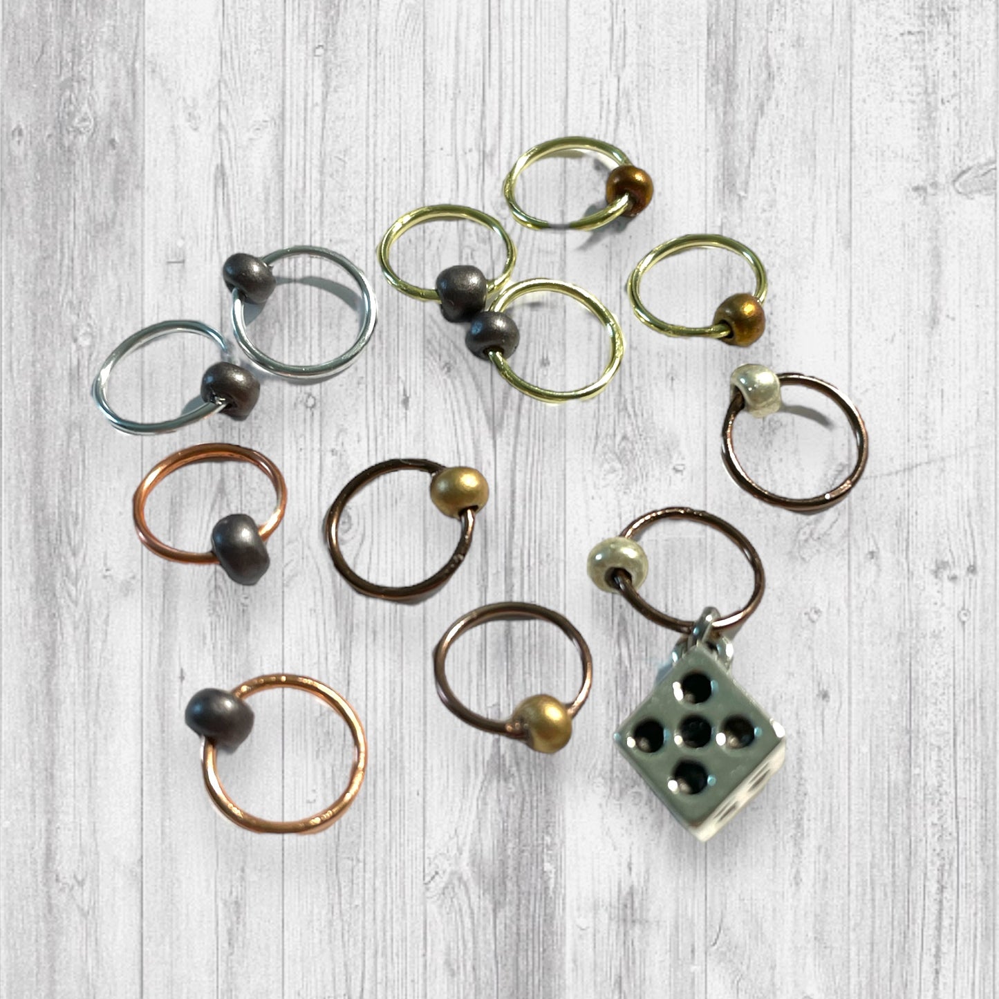 Rollo the Dice Progress and Stitch Markers - AdoreKnit