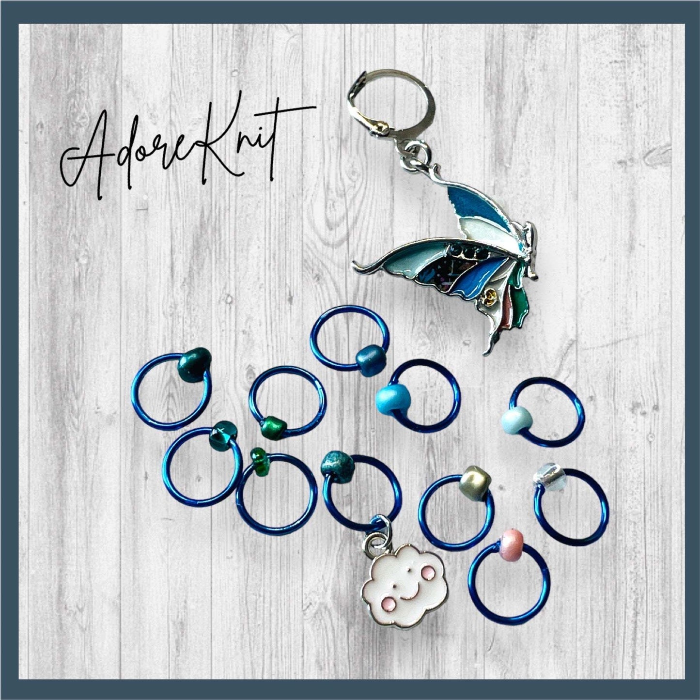 Social Butterfly Progress and Stitch Markers - AdoreKnit