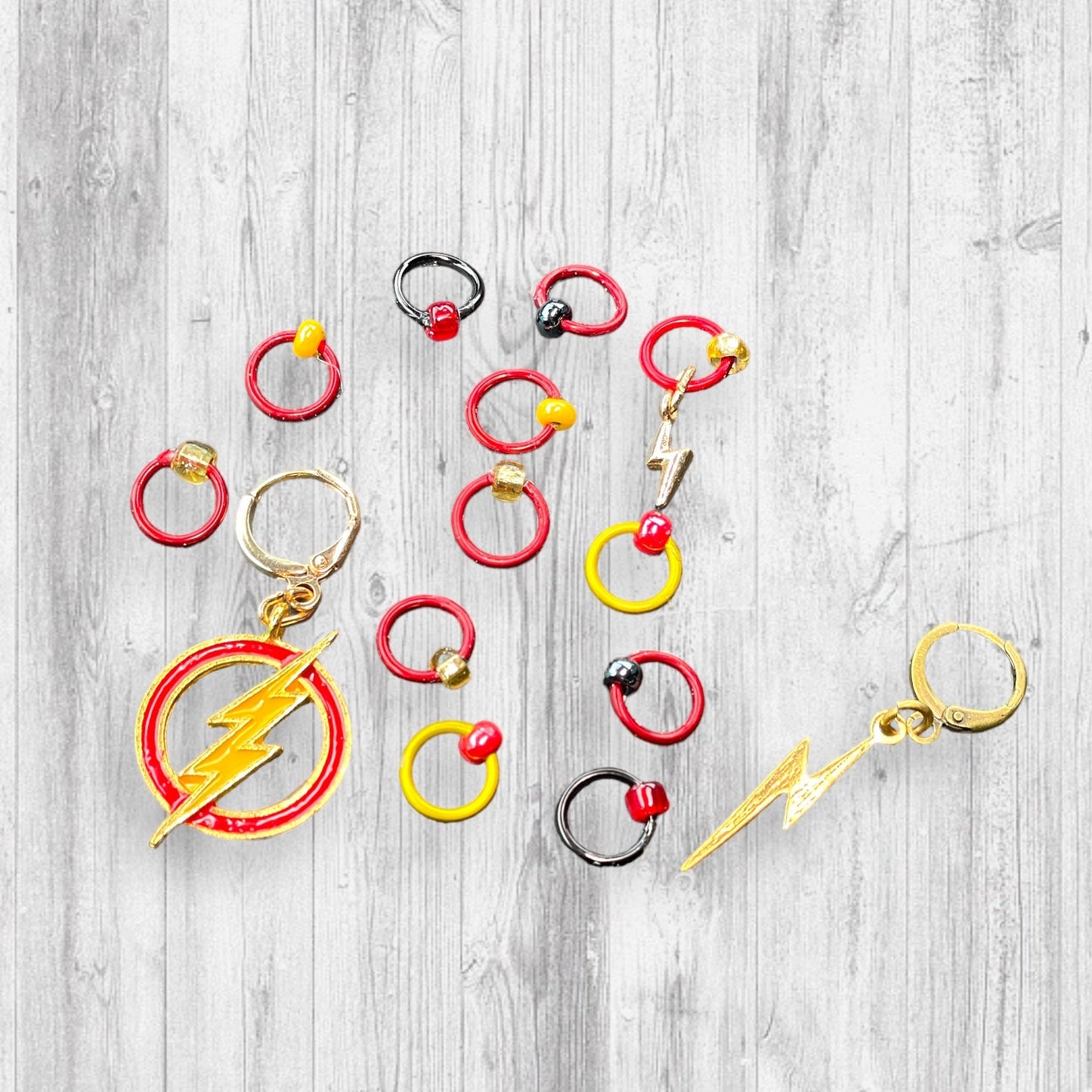 Lightening Flash Progress and Stitch Markers - AdoreKnit