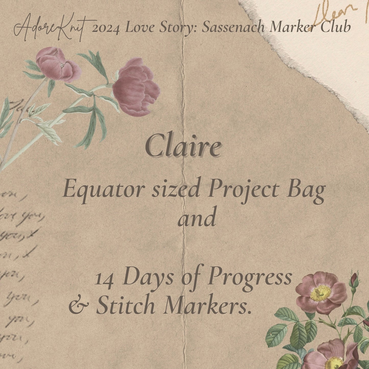 2024 Love Story: Sassanach Marker Club, 14 Days of Progress & Stitch Markers with a Project Bag - AdoreKnit