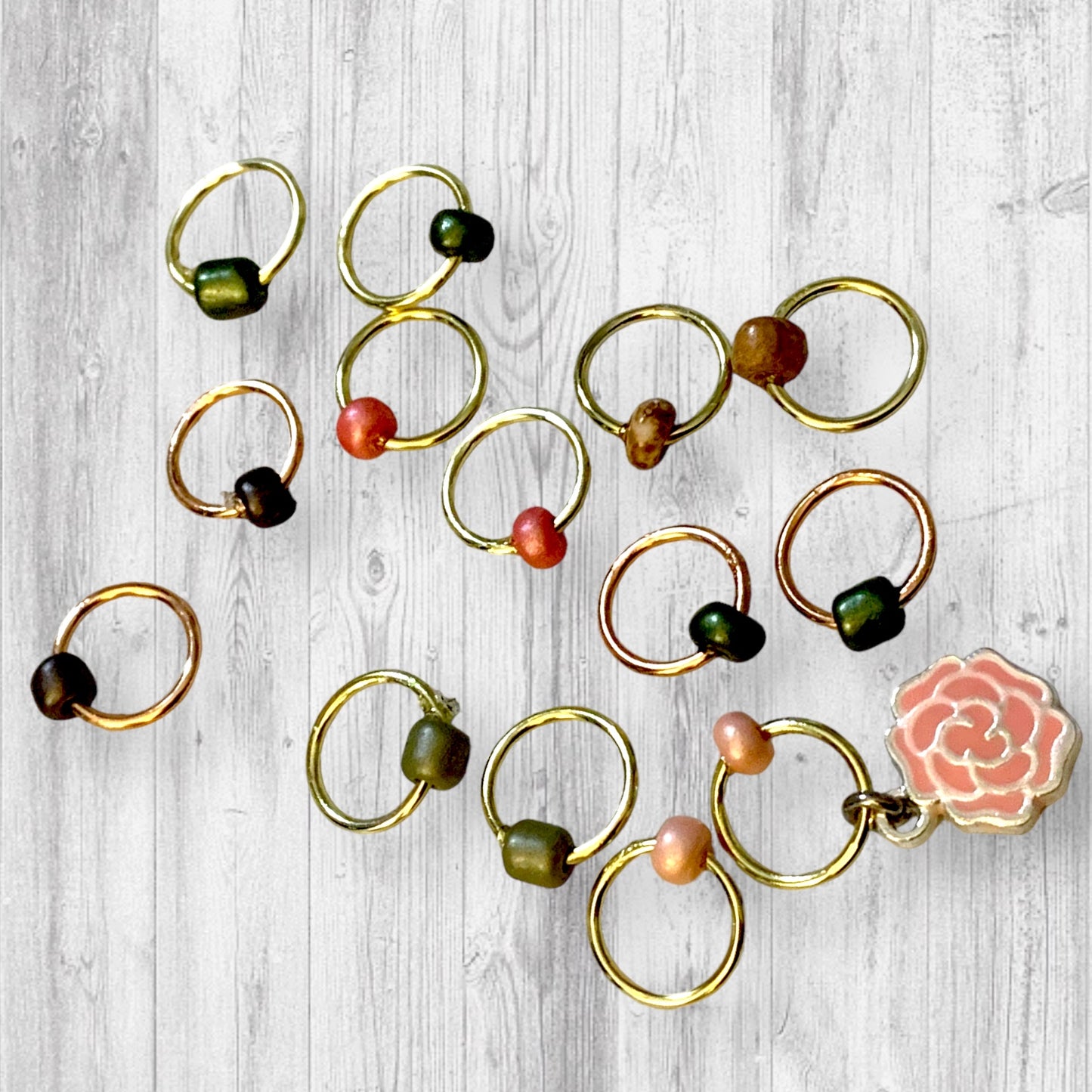 Lallybroch Rose Garden Progress and Stitch Markers - AdoreKnit