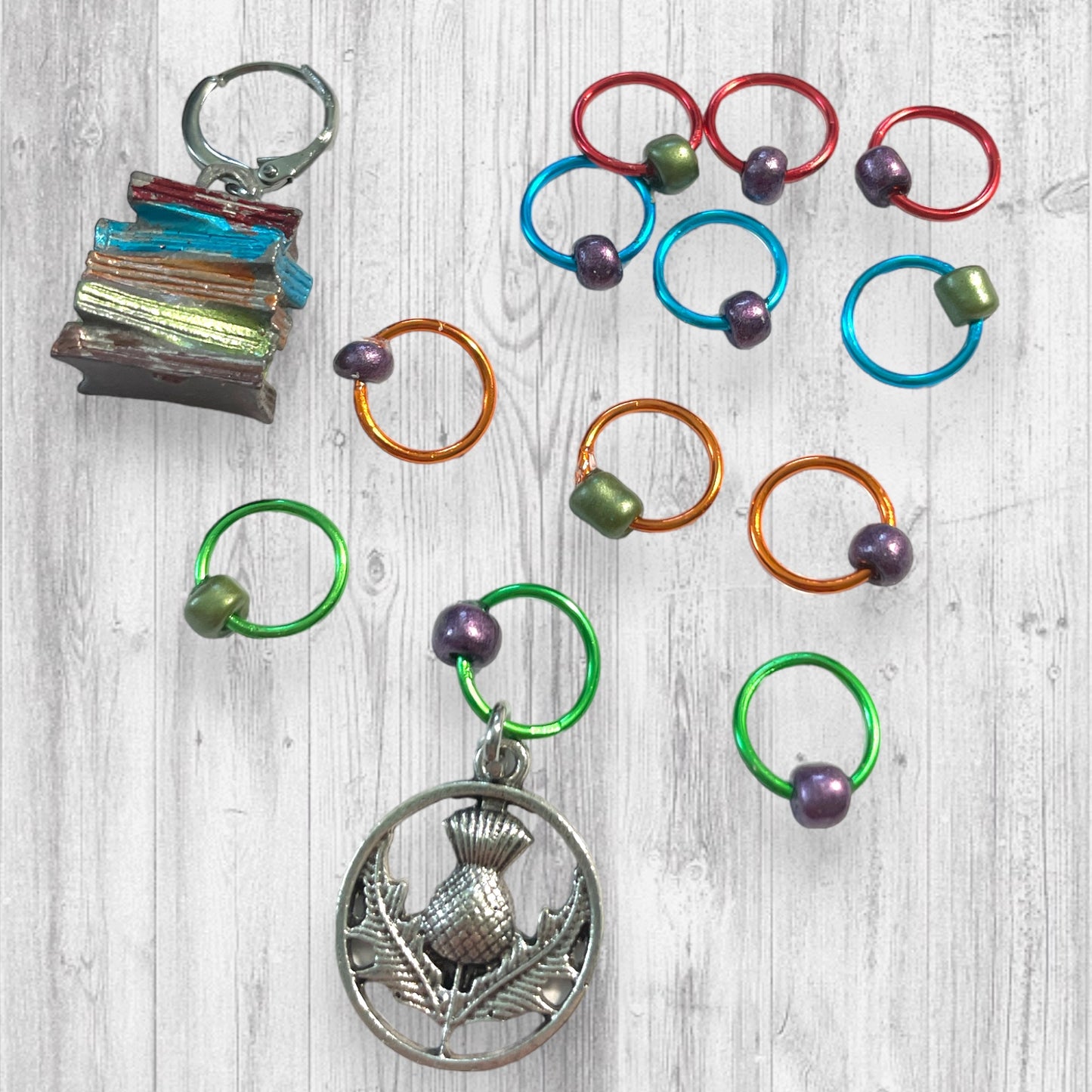 Scottish Library Progress and Stitch Markers - AdoreKnit