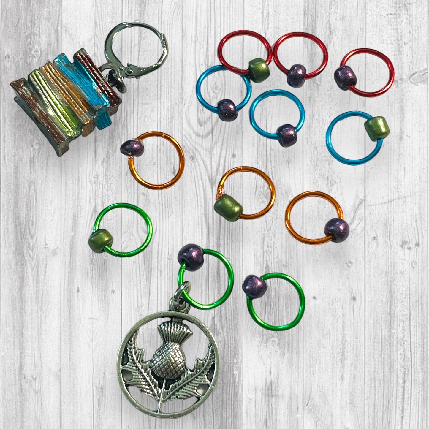 Scottish Library Progress and Stitch Markers - AdoreKnit