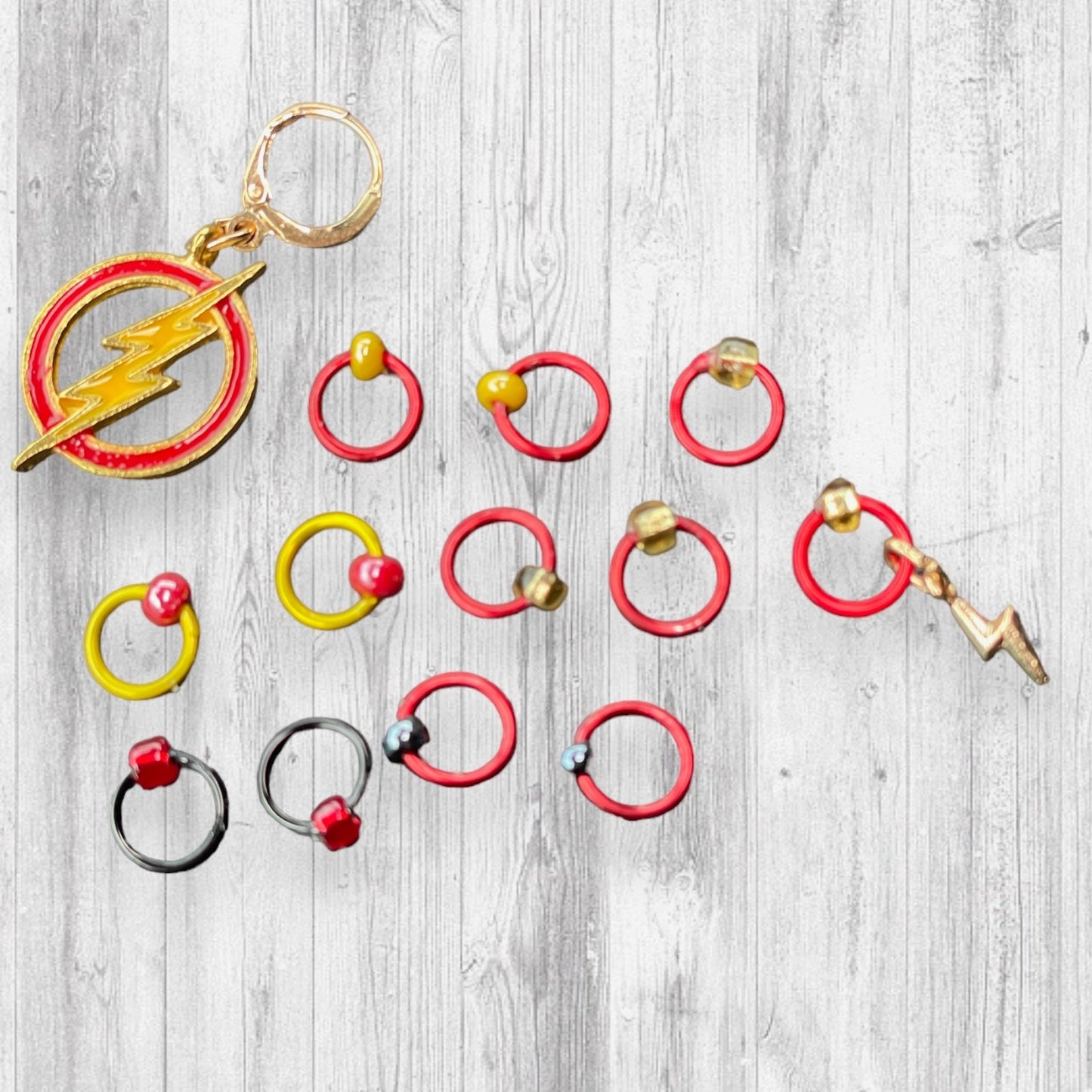 Lightening Flash Progress and Stitch Markers - AdoreKnit