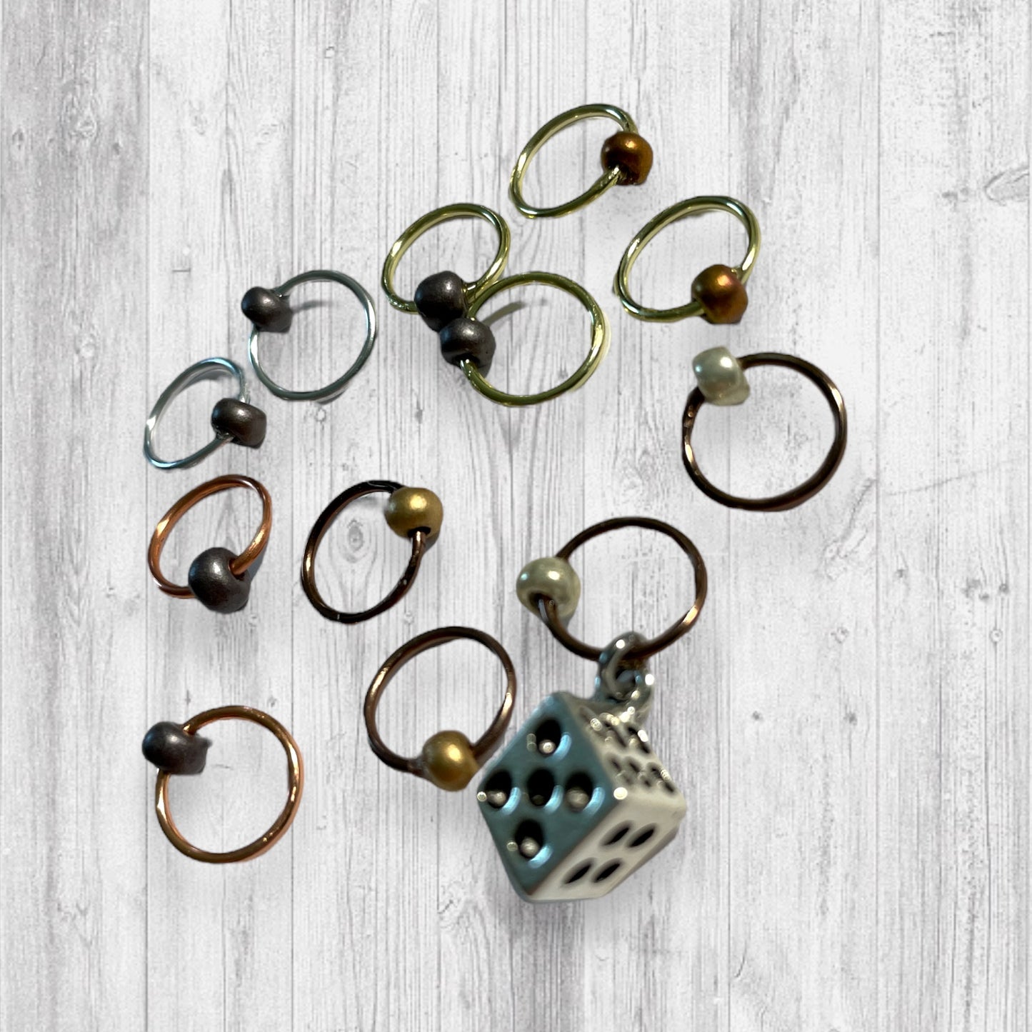 Rollo the Dice Progress and Stitch Markers - AdoreKnit