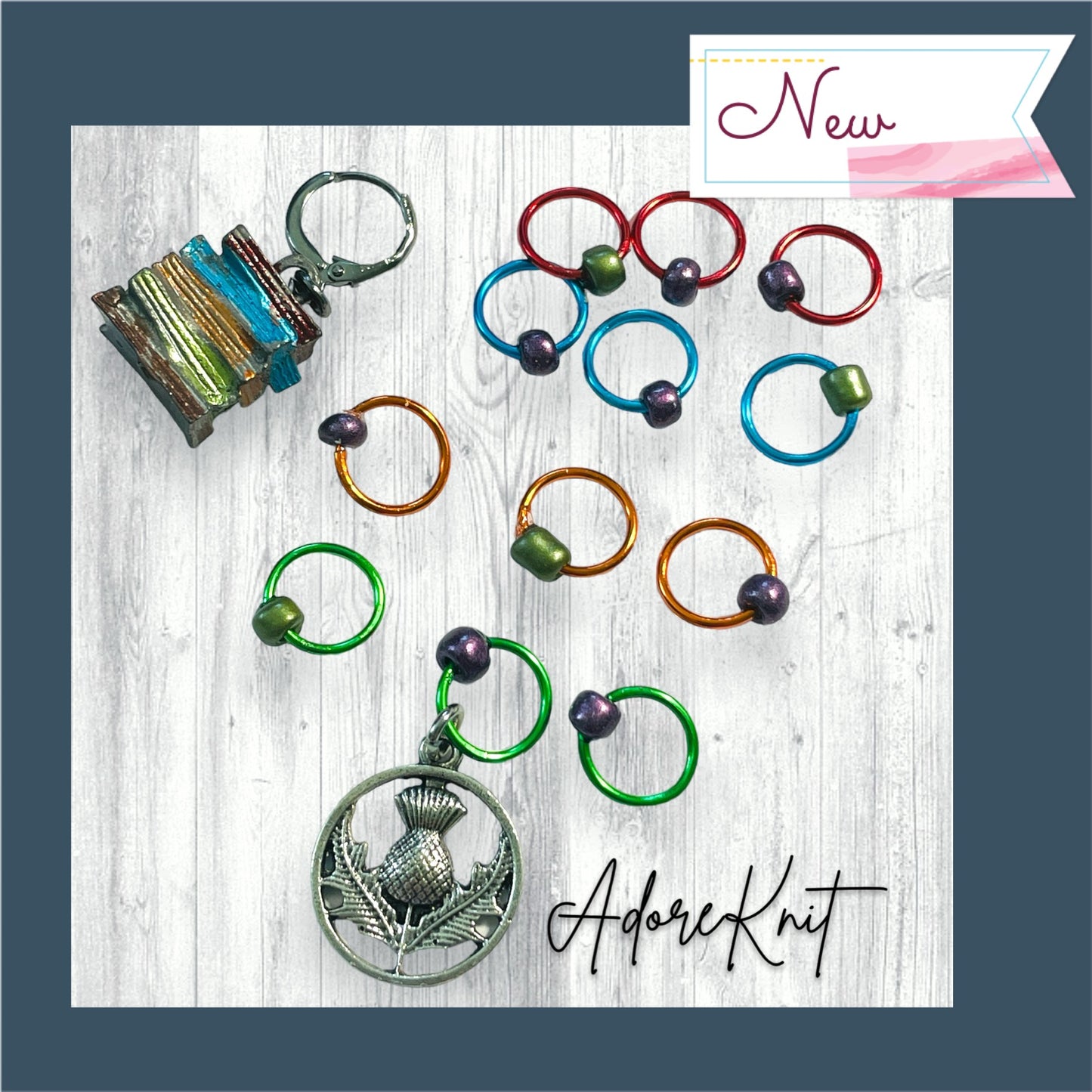 Scottish Library Progress and Stitch Markers - AdoreKnit