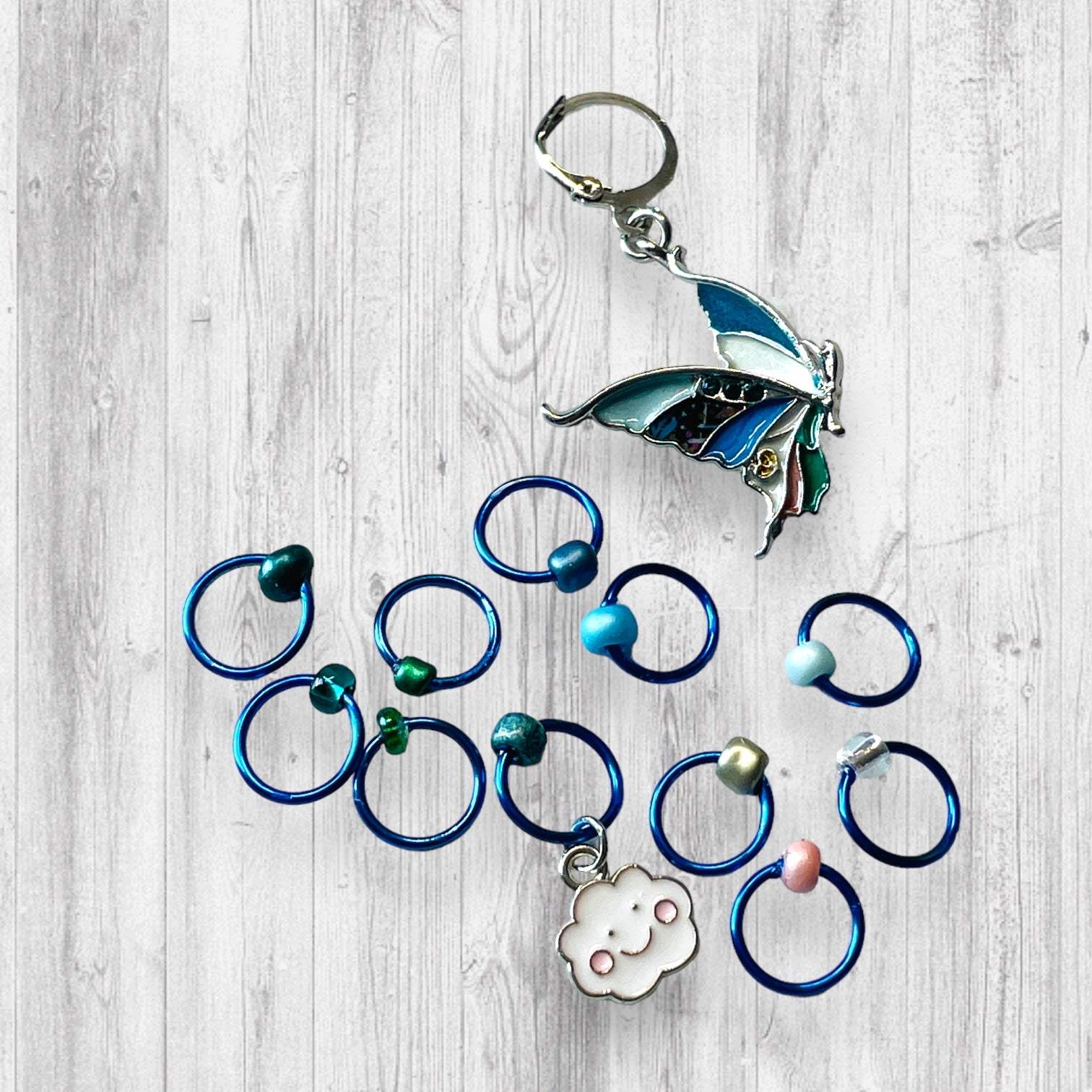 Social Butterfly Progress and Stitch Markers - AdoreKnit