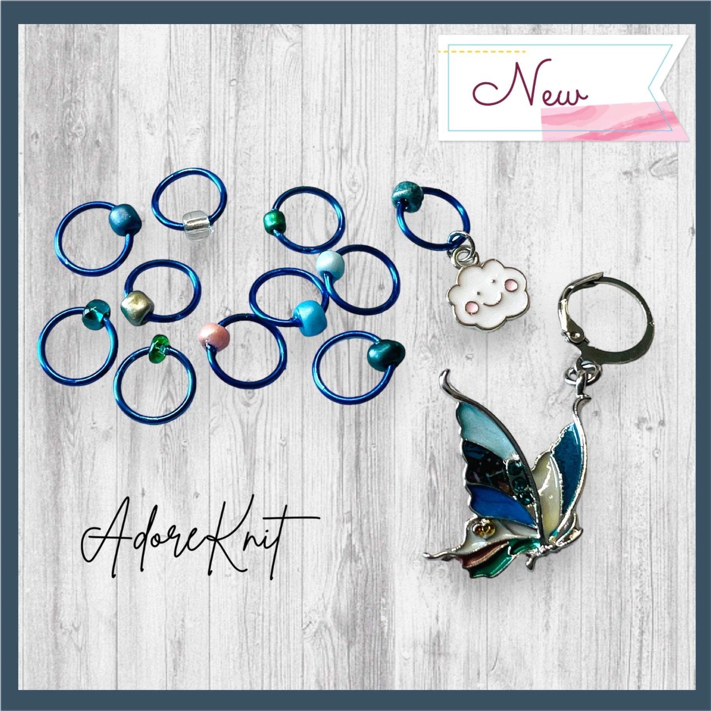 Social Butterfly Progress and Stitch Markers - AdoreKnit