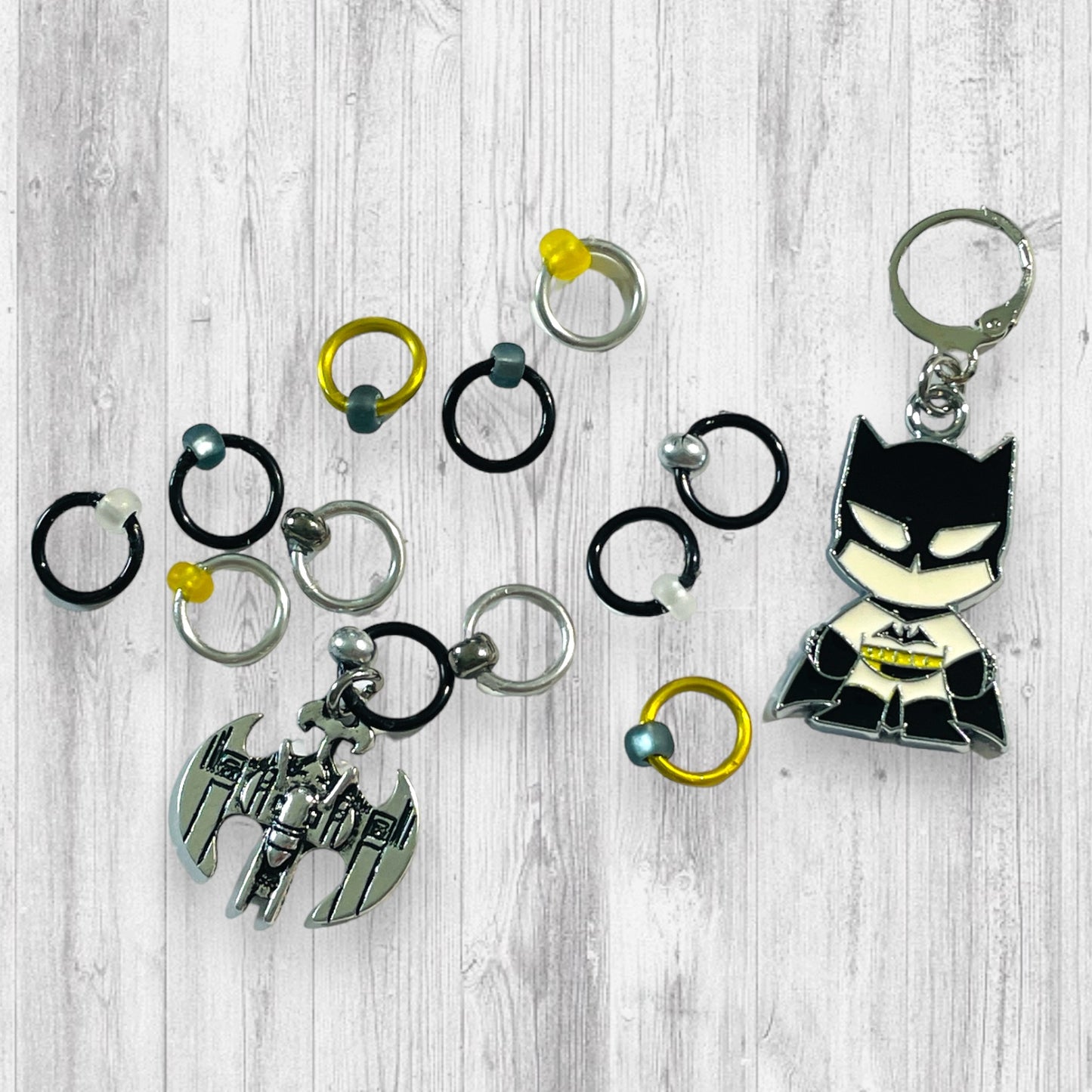 Dark Knight Progress and Stitch Markers - AdoreKnit