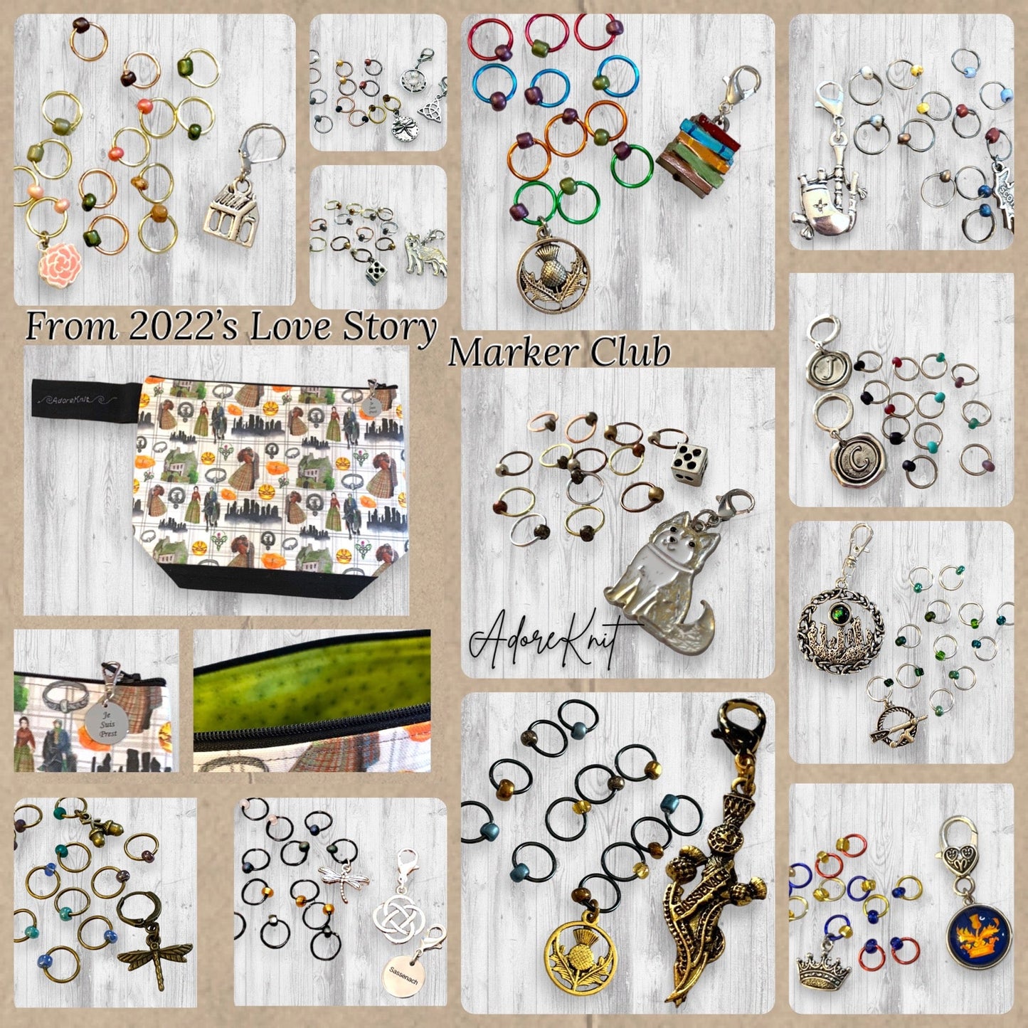2024 Love Story: Sassanach Marker Club, 14 Days of Progress & Stitch Markers with a Project Bag - AdoreKnit